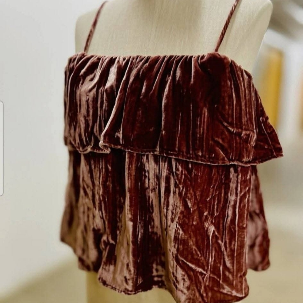 Velvet Ruffle Camisole - Picture 2 of 3